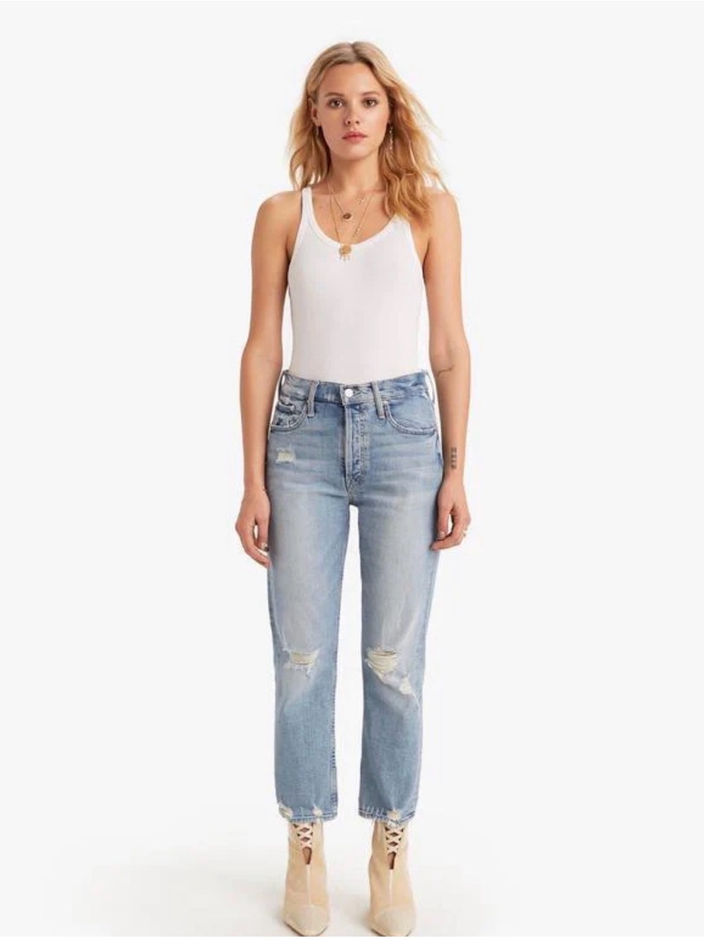 Mother Superior The Tomcat High Rise Ankle Jeans The Confession